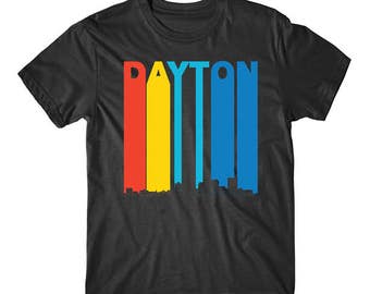 Vintage 1970's Style Dayton Ohio Skyline T-Shirt