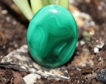Vintage African Oval Malachite Cabochon 30X40
