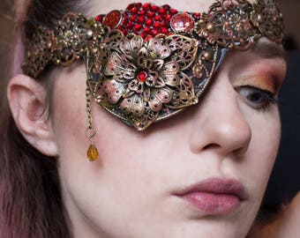 Pirate Eye Patch - Steampunk Mask - Halloween Costume - Masquerade Ball - Cosplay Armour - Metal Eye Wear - Festival Jewellery - Eye Armor