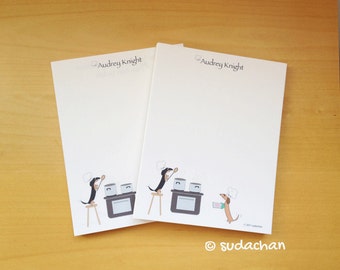 Dachshund Chefs Notepads (set of 2)