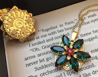 Collana Anastasia "Together in Paris" - Insieme a Parigi - Cristalli Swarovski Smeraldo Emerald Ciondolo Oro 16K Replica Cosplay PRE-ORDINE
