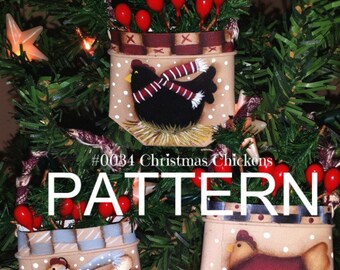 Chicken painting pattern, chicken Christmas ornaments, painting epattern, Christmas ornament pattern, tole painting, painting patterns,