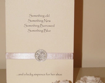 Silver Sixpence Wedding Card