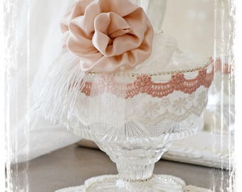Shabby chic glass candy box