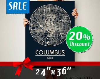 COLUMBUS Ohio City Map Columbus Ohio Art Print Columbus Ohio poster Columbus Ohio map art United States of America Poster wall art