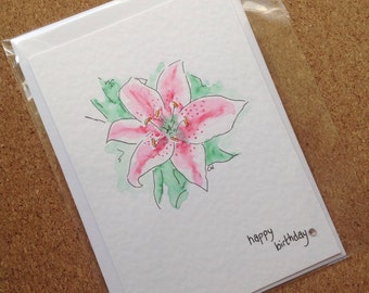 Handmade hand painted birthday card!