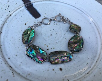 Sterling Silver and Abalone Shell Bracelet