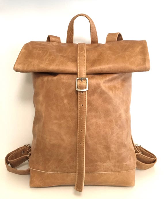 Leather backpack , rolling backpack , backpack leather , brown leather backpack