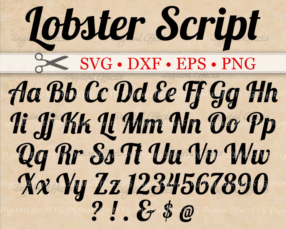 Download LOBSTER Script SVG Bold Script Font Retro Script Monogram