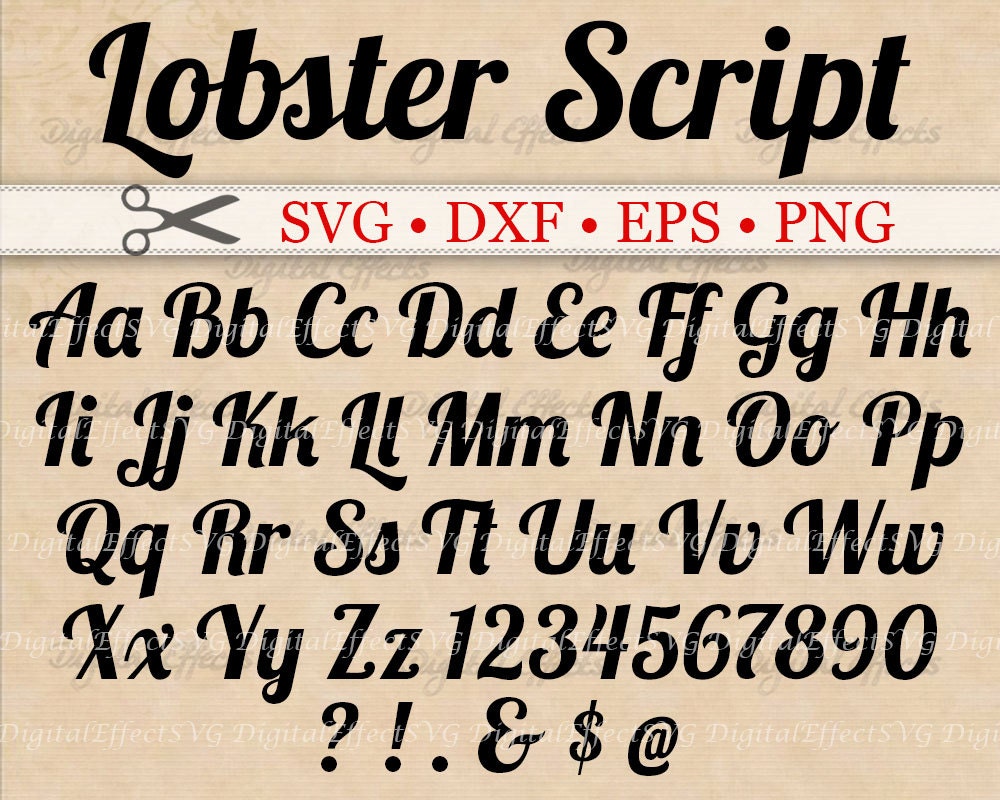 lobster script svg bold script font retro script monogram