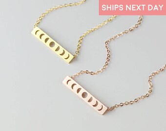 Moon Phase Necklace Crescent Moon Necklace Celestial Jewelry Moon Of My Life - CMPN