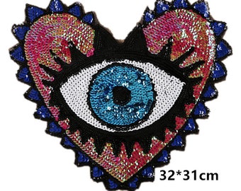 big sequins eyes patches,sew on embroidery badges for jackets denim jeans,sequins appliques eyes patches,shiny eye patches for sweater
