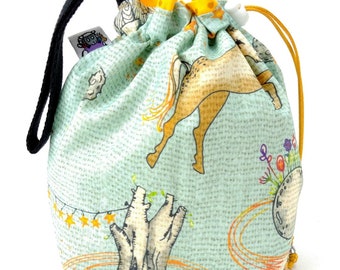 Sock Bag - Small Knitting Crochet Project Bag - Enchanted Universe