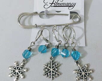 Welp, It's Winter! Stitch Markers/Shawl Pin - Knit and Crochet