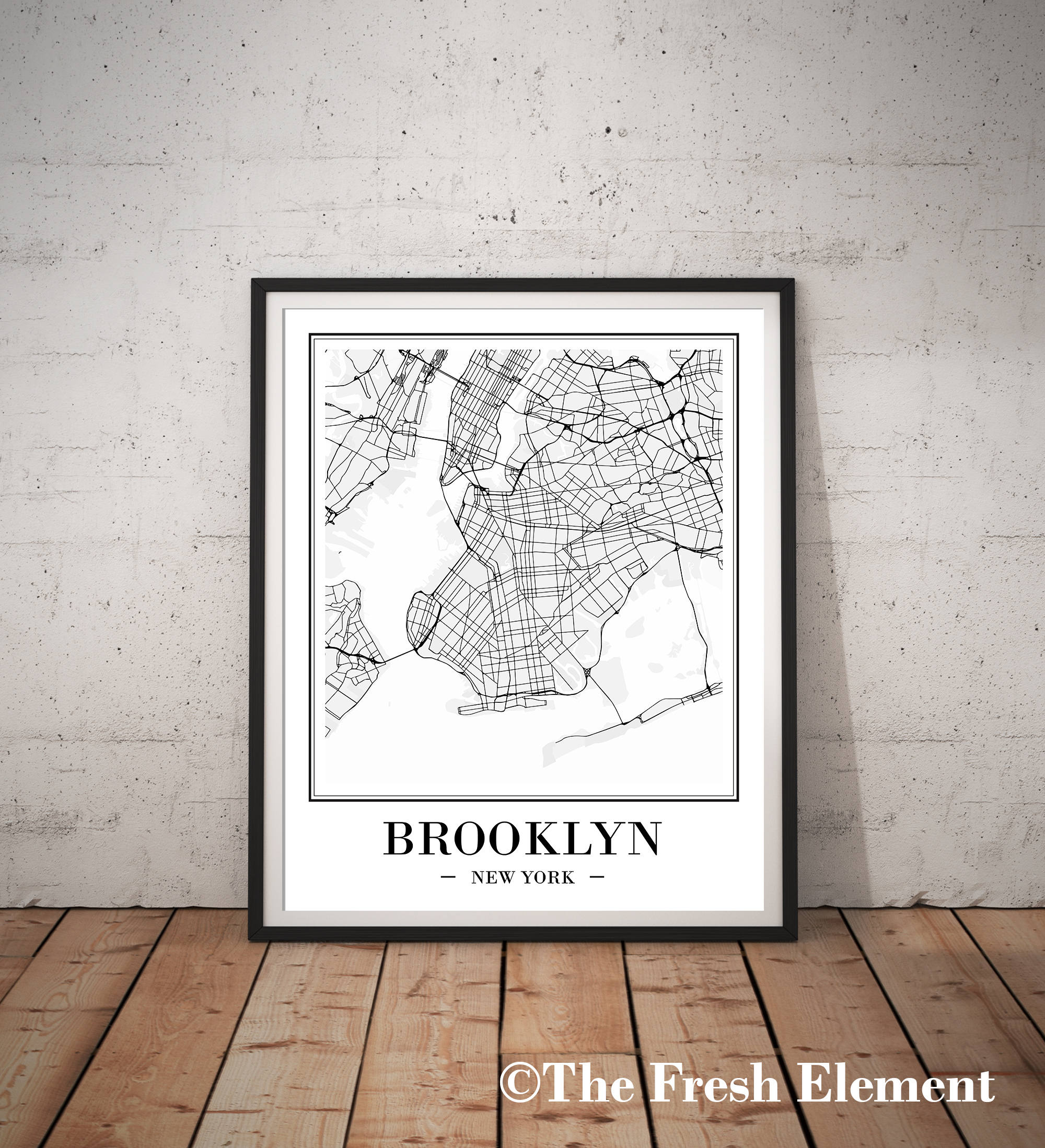 Brooklyn Map Art Printable Map Of Brooklyn Print Brooklyn