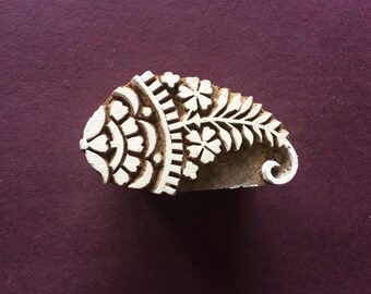 Paisley stamp, Indian wood stamp, paisley wood stamp, indian wood stamp, fabric stamp, tjaps, printing stamp, textile stamp, pottery stamp