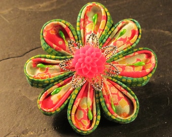 fabric flower pin brooch