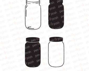 Mason Jar SVG - Jar SVG - Mason Jar Cut Files - Mason Jar Clipart - Mason jar Dxf - Mason Jar Bundle - Cut files for Cricut