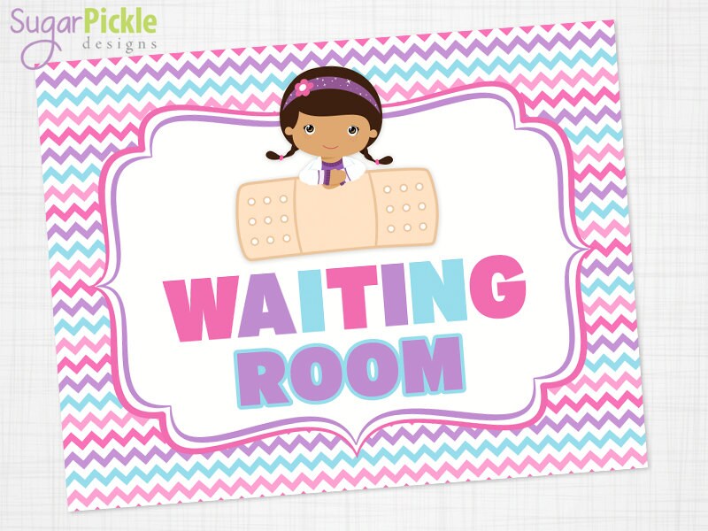 Doc McStuffins Party Waiting Room Sign Waiting Room Sign