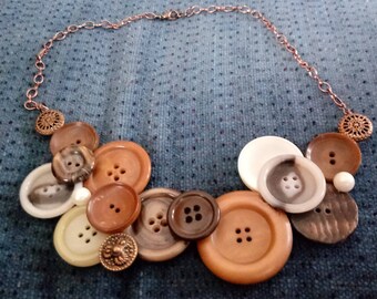 Vintage button necklace