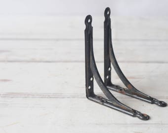 Two Vintage Metal Wall Brackets Decorative Plant Hanger #3