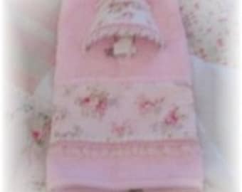 Mary Rose Fabric Pink Roses Matching Night Light and Guest Towel Set