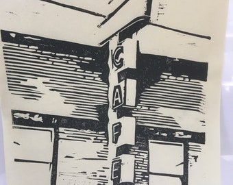 Cafe Lino Block Print 8x10
