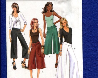 Butterick 4807 Yoga Pant Gauchos & Wide Leg Hostess Pants Pattern Size 6 to 12 UNCUT