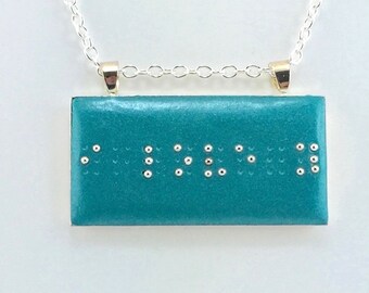 Your Name in Braille Pendant - Personalized Braille Necklace - Choice of Color - Braille I Love You Necklace - MADE to ORDER - Handmade