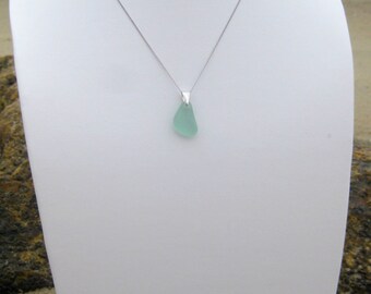 Sea Glass Necklace | Beach Glass Necklace | Simple Sea Glass Necklace | Single Beach Necklace | Sterling Silver Necklace | Beach Necklace