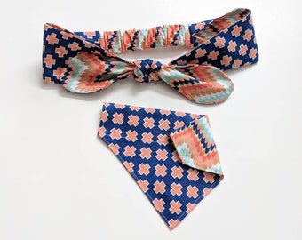 Matching Puppy & Me Outfits | Over Collar Pet Bandana | Adult Size Headband | Dog And Cat Accessories