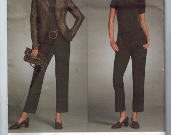 Misses Sewing Pattern Vogue V2986 2986 Michael Kors Misses and Petite Jacket Pants Suit Fitted Size 6 8 10 12 Bust 30 31 32 33 34 UNCUT 99