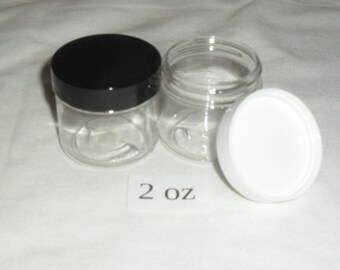 2 Ounce PET Plastic Jars Travel Size Containers with Cap Lot & U Pick Color- FREE SHIPPING