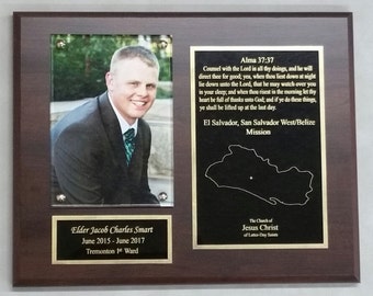 LDS Missionary Plaque 8x10 Cherry Wood