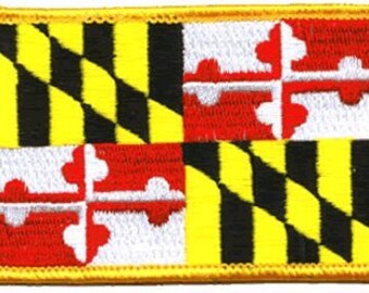 The MARYLAND PATCH, Superior Quality Iron-On / Saw-On Embroidered Patch - 3.5" x 2.25" - Made in the USA