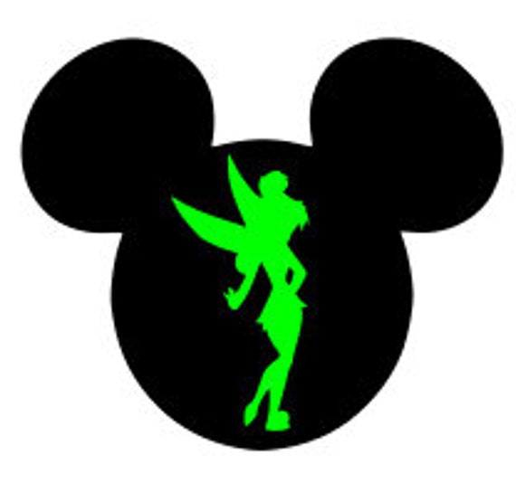 Download Tinkerbell Silhouette MIckey Head SVG Mickey Head Disney