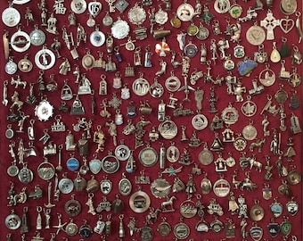 Vintage Sterling silver charms 1950s to 1970s Vintage many Enamel & Moveable NEW Photos as of May 25 2018 @ 15 dollars each charm