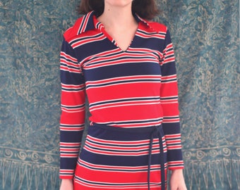 70's Mod Striped Mini Dress