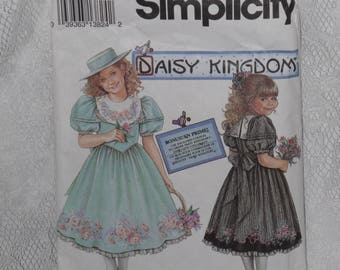 Simplicity 8314 Pattern Daisy Kingdom Girl's Dress Size 12 14 Vintage