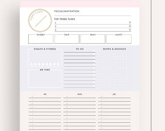 Daily planner, printable planner, planner inserts, planner printable, day planner, daily planner insert, daily schedule, daily organizer