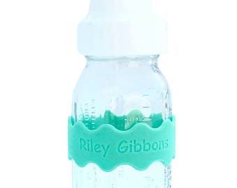 Personalized Orbit Labels for baby bottles and sippy cups by InchBug (Cool Mint 2-PACK)