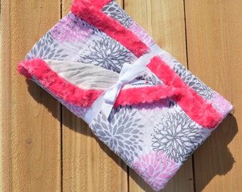 Minky Edged Double Gauze Baby Blanket