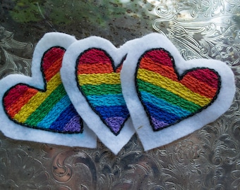 Rainbow Heart Patches