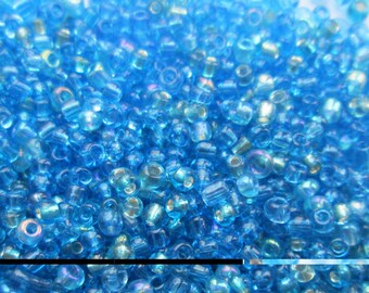 50g 11/0 Seed Bead Mix/Seed Beads, Turquoise- SKU 11 008 (only pay postage on first item in an order)