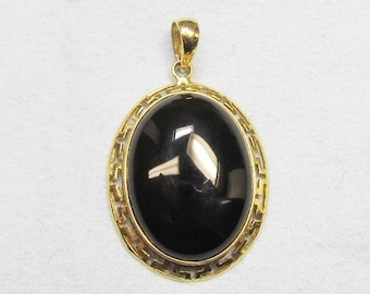 14Kt Gold and Onyx Pendant
