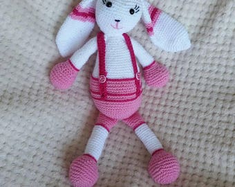 Bunny Amigurumi pink white crochet Baby Party