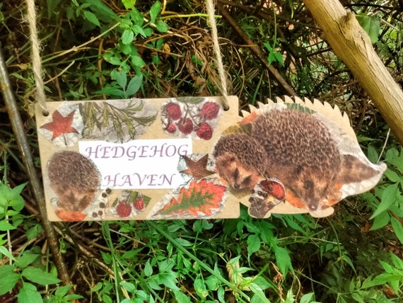 Hedgehog sign decoupage garden decor waterproof outdoor Hedgehog sign decoupage garden decor waterproof outdoor