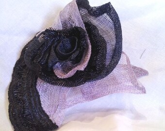 fascinator black and purple