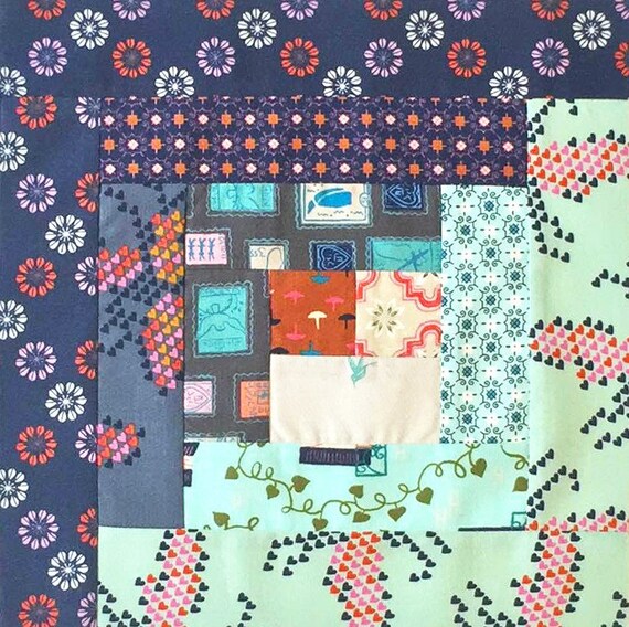 Cotton Steel Jordan Fabrics PreCut 12 Block Log Cabin Quilt