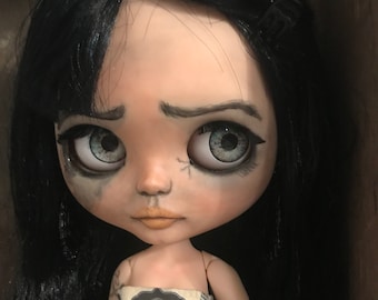 OOAK custom blythe doll Lenoira gothic tattoos